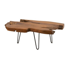 Table Basse Teck Marron Irrégulière