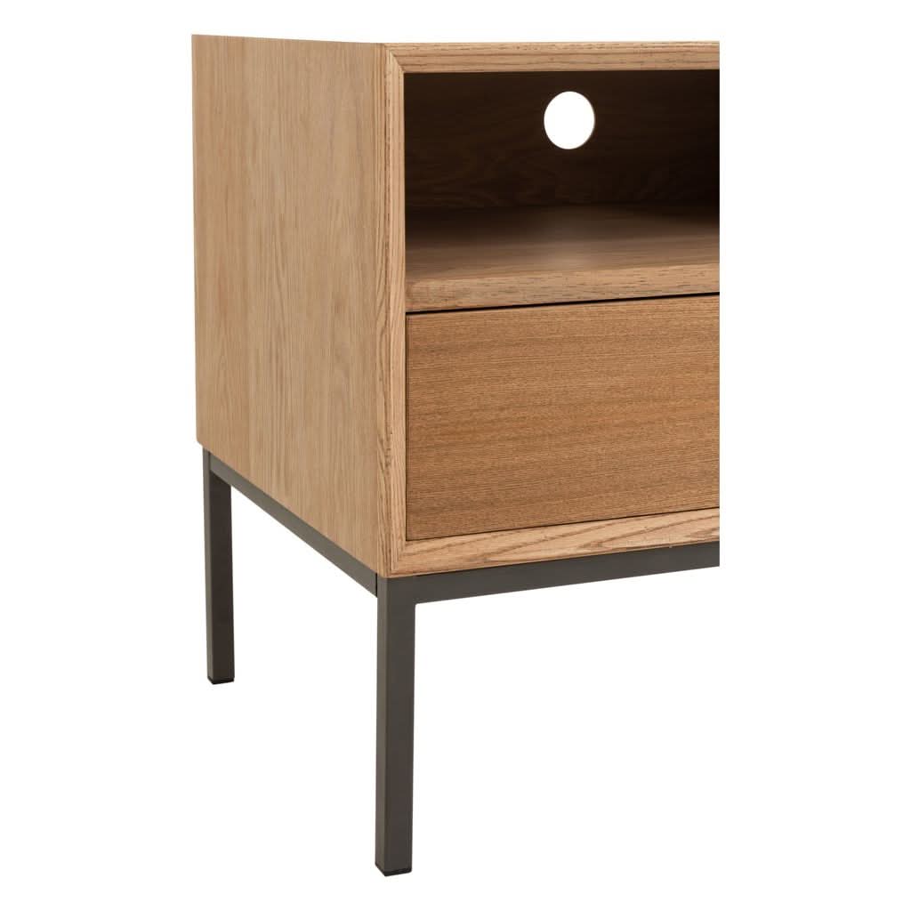 Table Basse TV Bois Métal Naturel