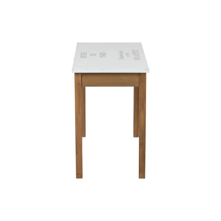 Table Bistrot Métal Blanc Naturel - Designix