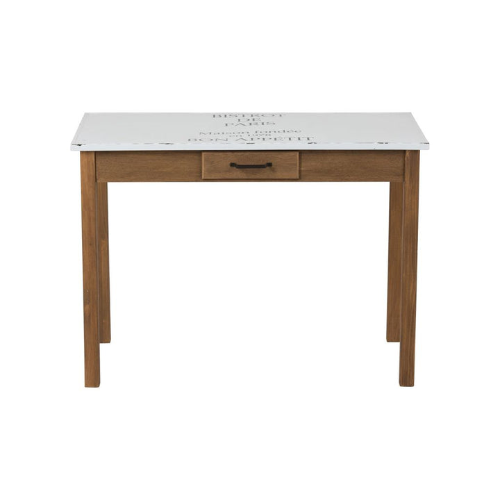 Table Bistrot Métal Blanc Naturel - Designix