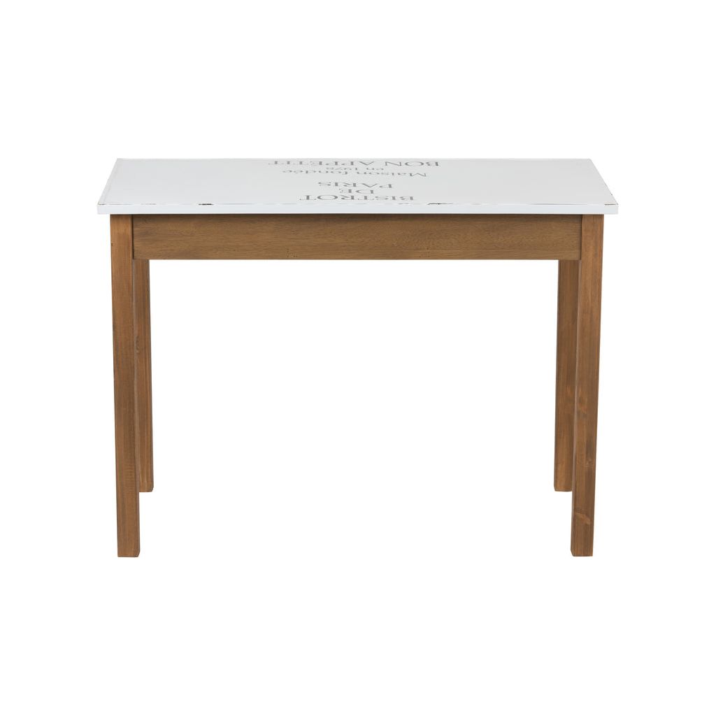 Table Bistrot Métal Blanc Naturel - Designix