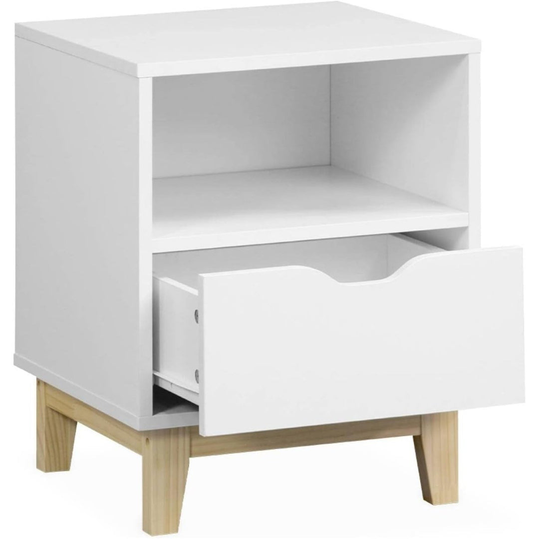Table Chevet Blanche Scandinave | Weave - Designix Table de Nuit