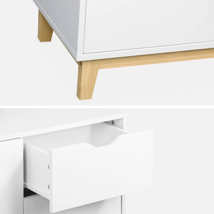 Table Chevet Blanche Scandinave | Weave - Designix Table de Nuit