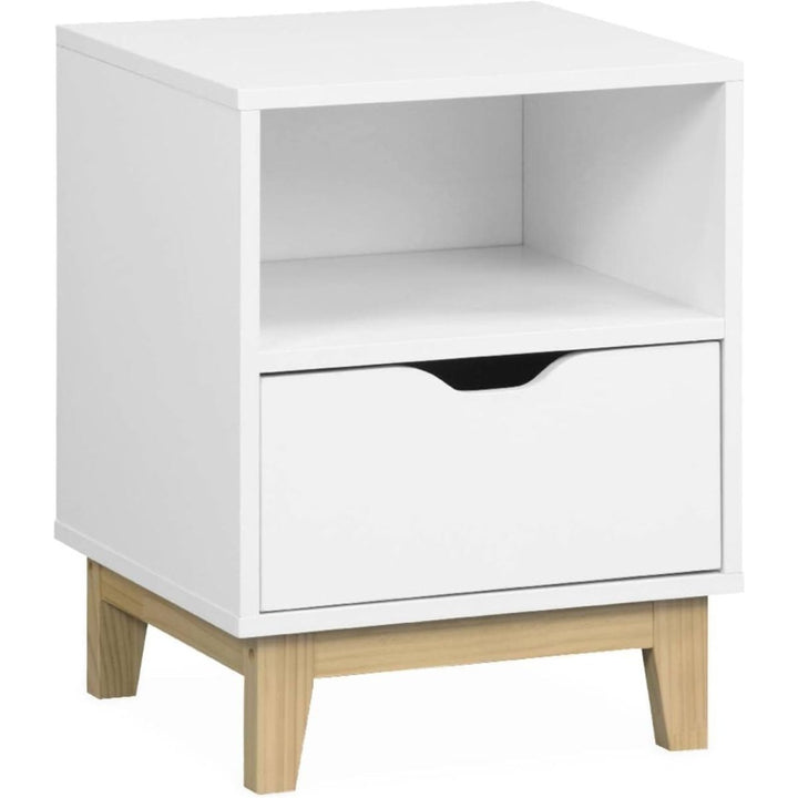Table Chevet Blanche Scandinave | Weave - Designix Table de Nuit