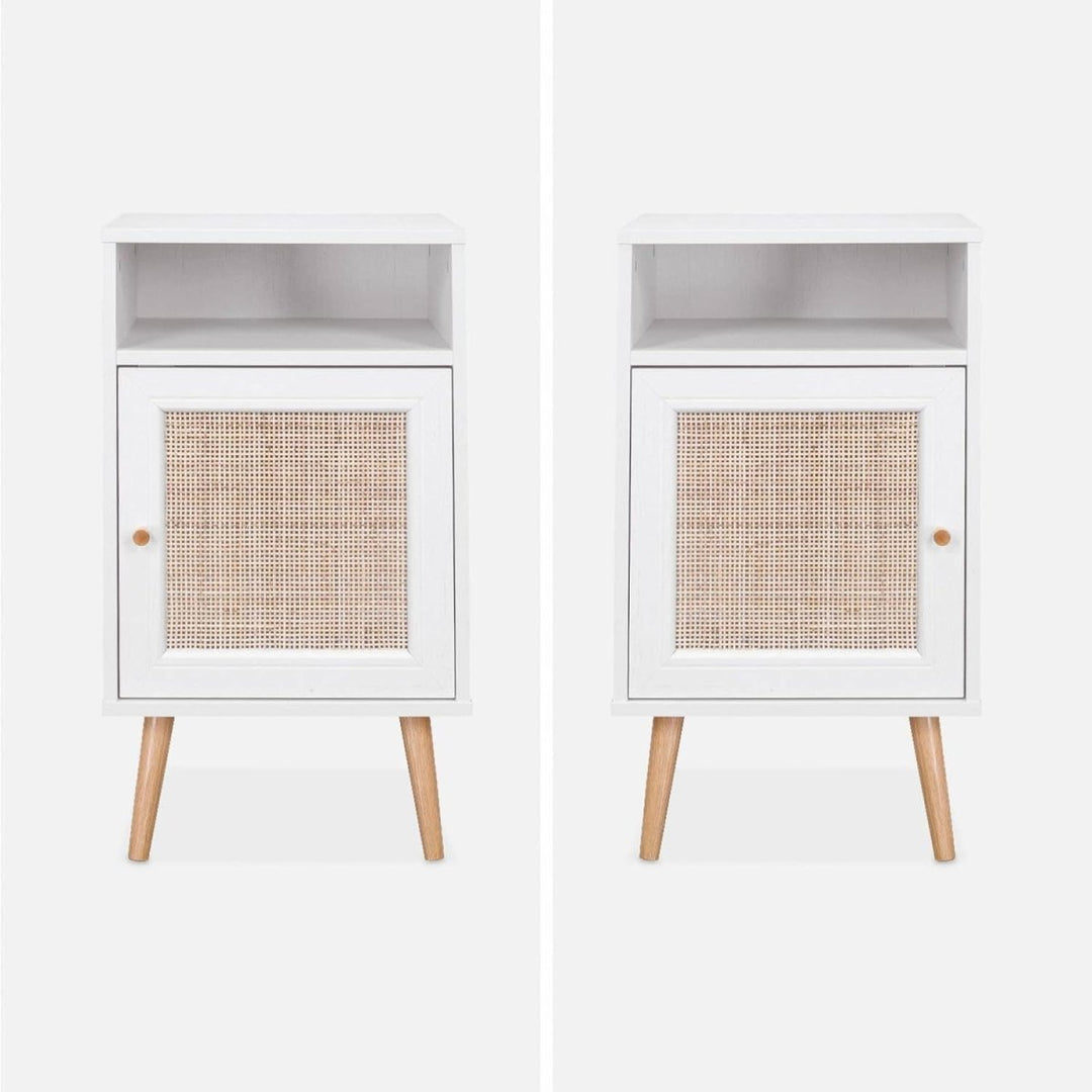 Table Chevet Bois Cannage | Sérénité - Designix Table de Nuit