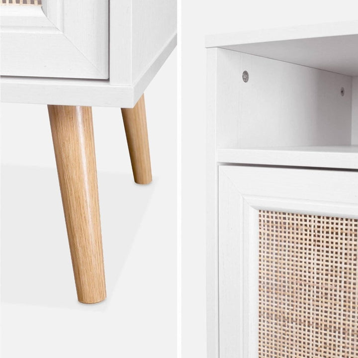 Table Chevet Bois Cannage | Sérénité - Designix Table de Nuit