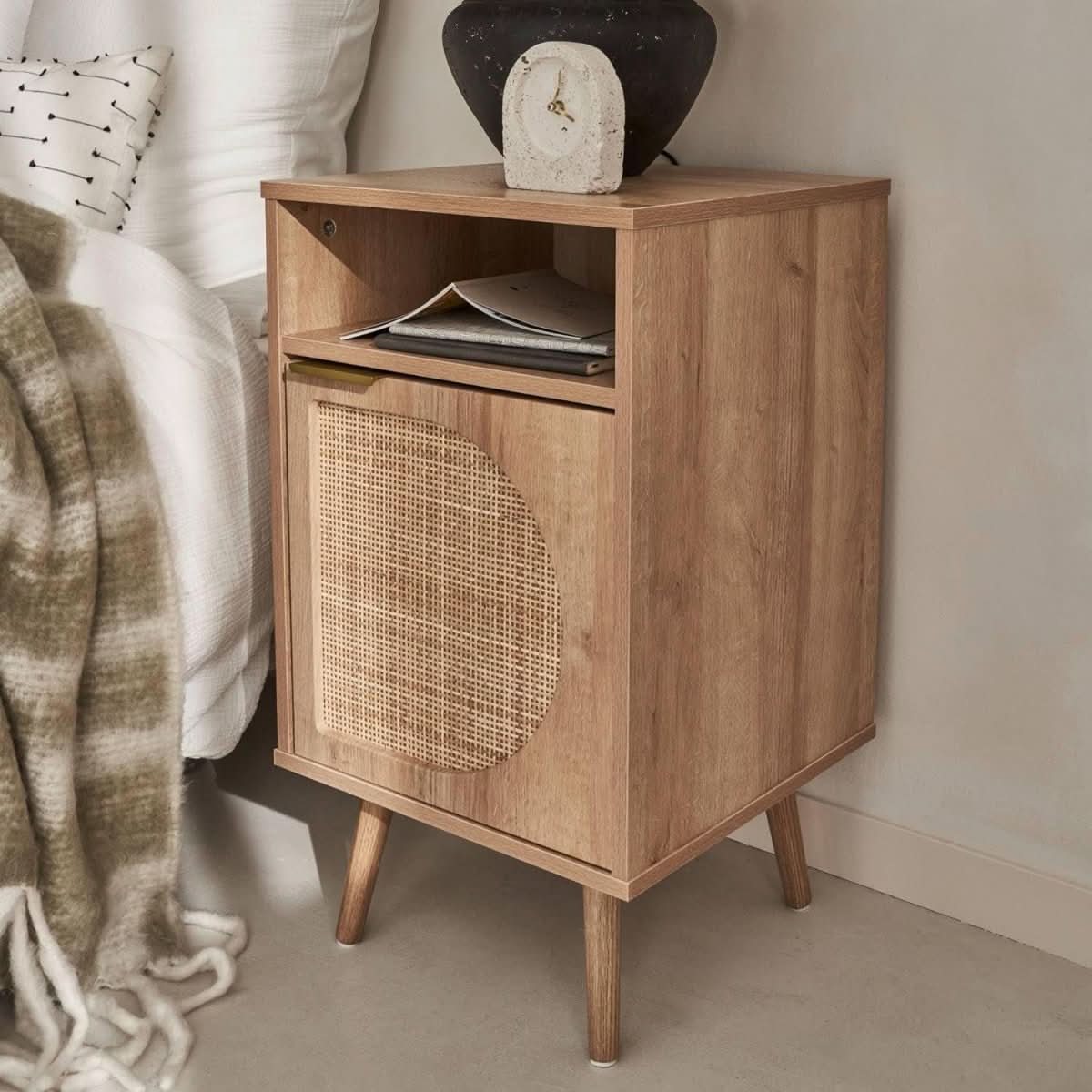 Table Chevet Bois Cannage | Urbain - Designix Table de Nuit