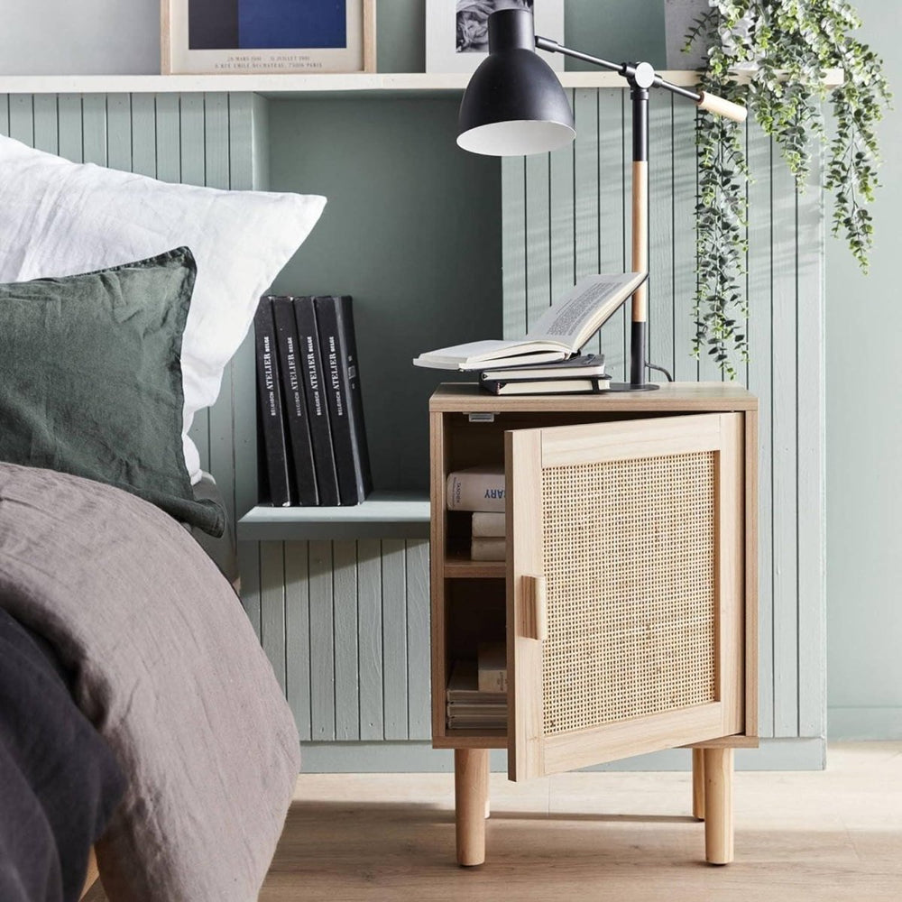 Table Chevet Cannage Bois | Bluff - Designix Table de Nuit