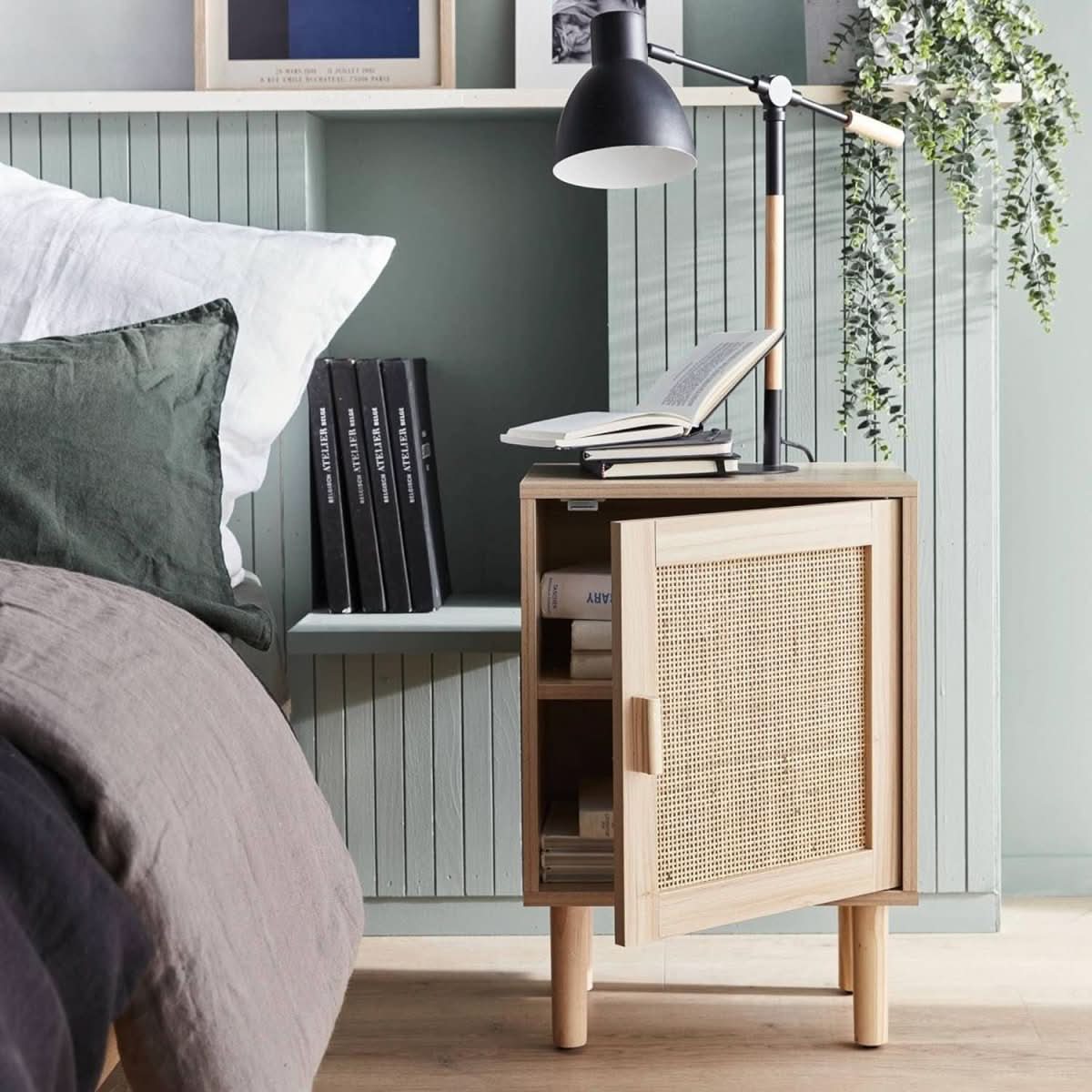 Table Chevet Cannage Bois | Bluff - Designix Table de Nuit