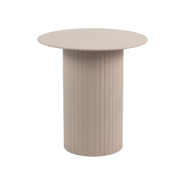 Table D'Appoint Beige Rond Moderne Design Urbain Minimaliste | LYRA