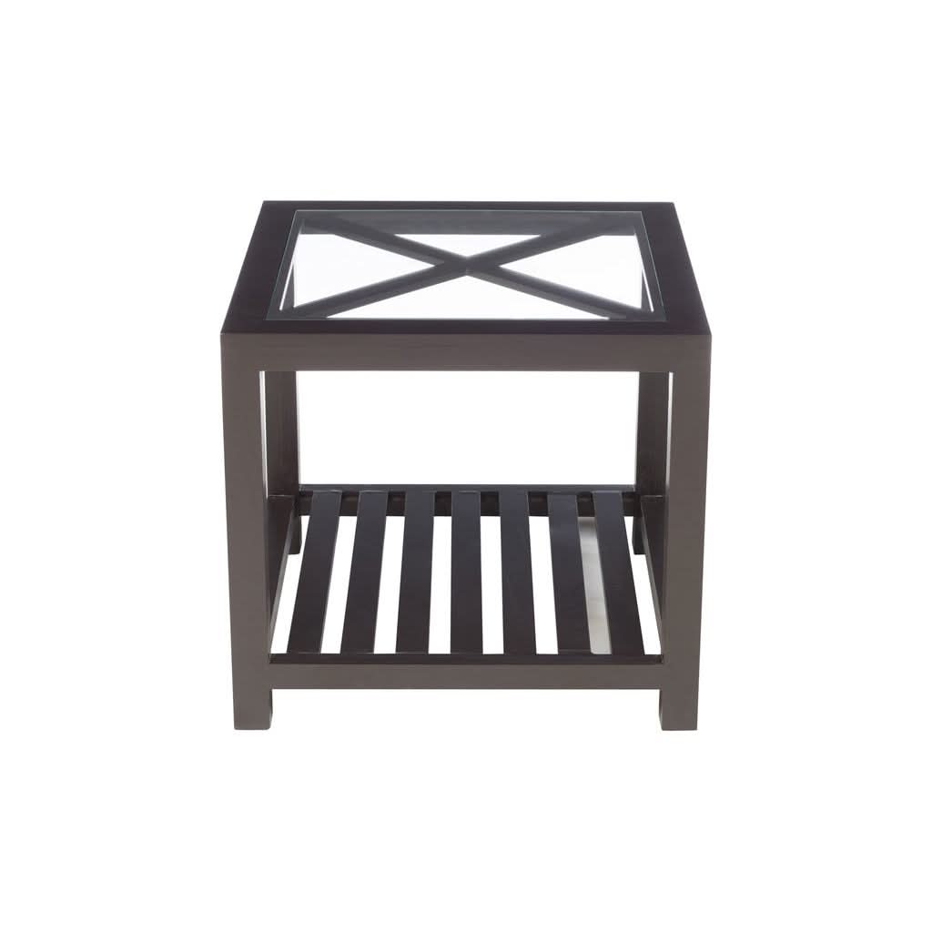 Table d'appoint Bois et Verre Noir