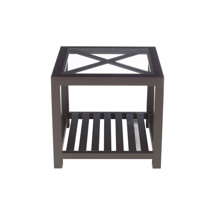 Table d'appoint Bois et Verre Noir - Designix
