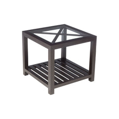 Table d'appoint Bois et Verre Noir