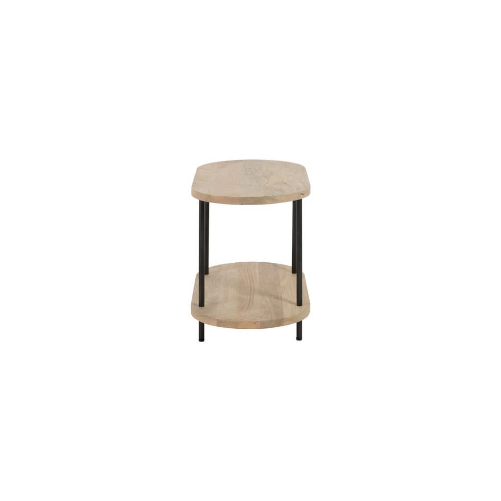 Table d'appoint bois manguier et fer