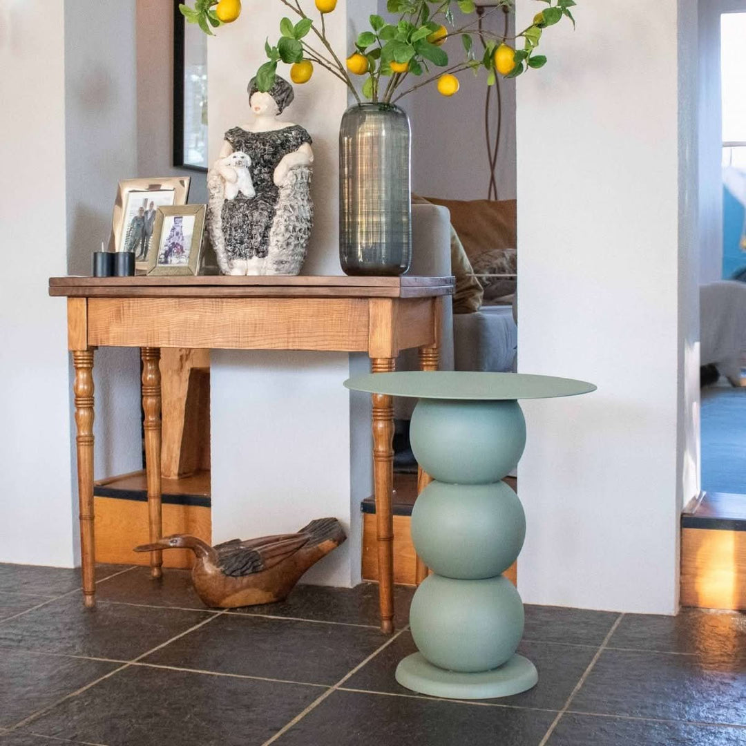 Table d'appoint en métal design contemporain, polyvalente et robuste vert | LUNA - Designix