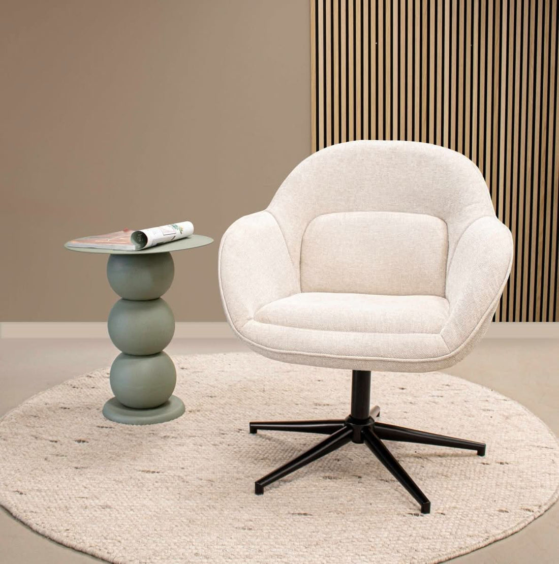 Table d'appoint en métal design contemporain, polyvalente et robuste vert | LUNA