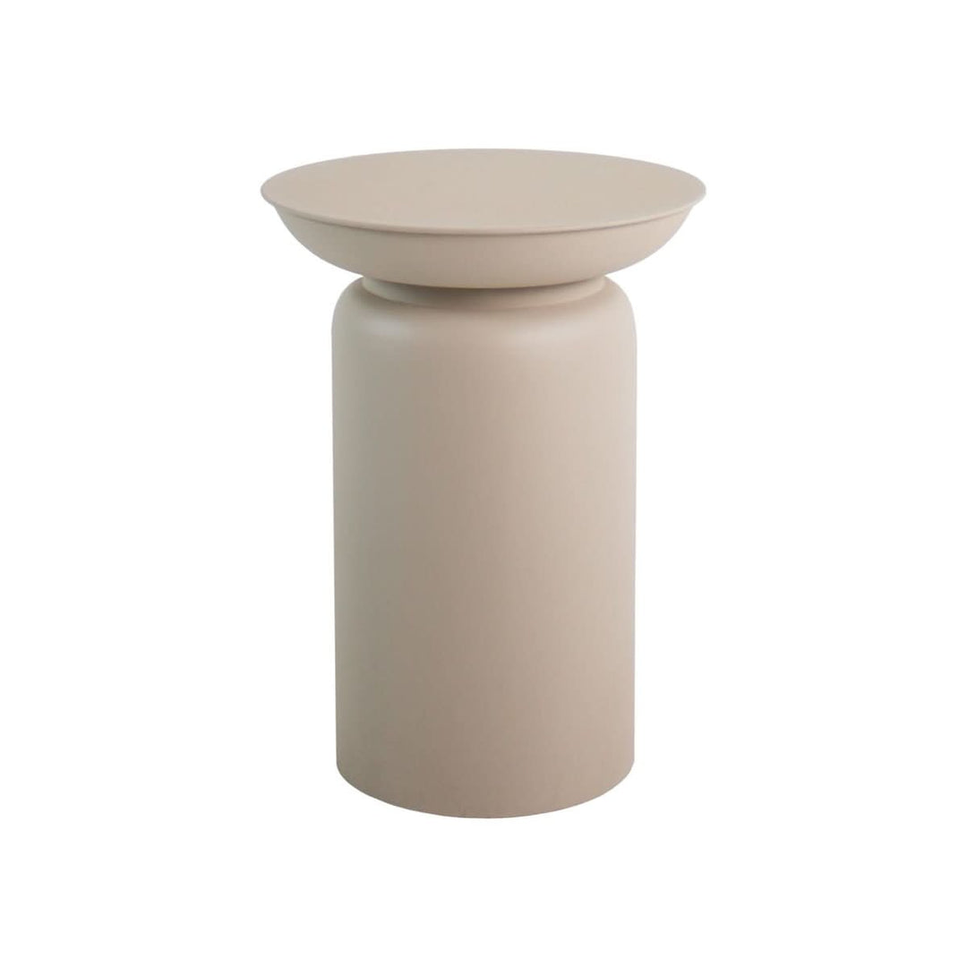 Table d'appoint en métal design moderne beige CLAY | NOVA - Designix
