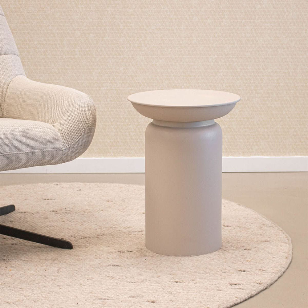 Table d'appoint en métal design moderne beige CLAY | NOVA - Designix