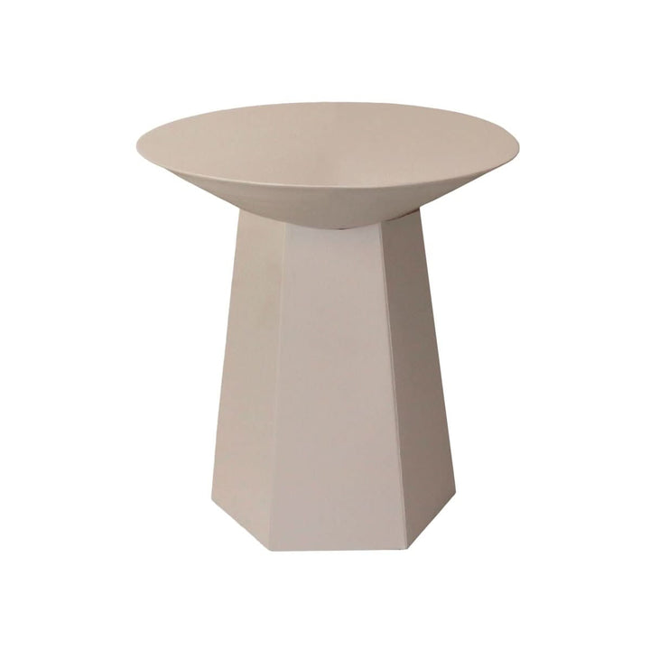 Table d'appoint hexagonale beige métal fin et élégant | NOVA - Designix