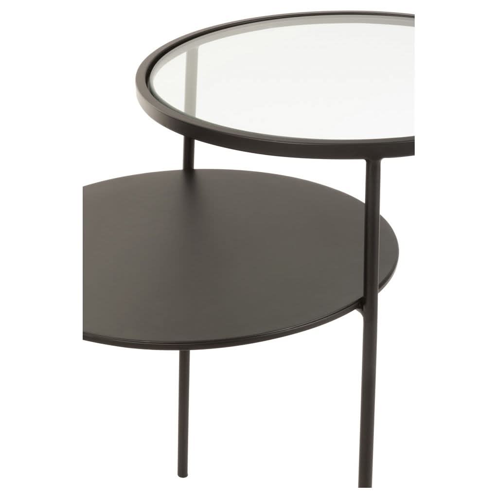 Table d'appoint Métal Verre Noir - Designix