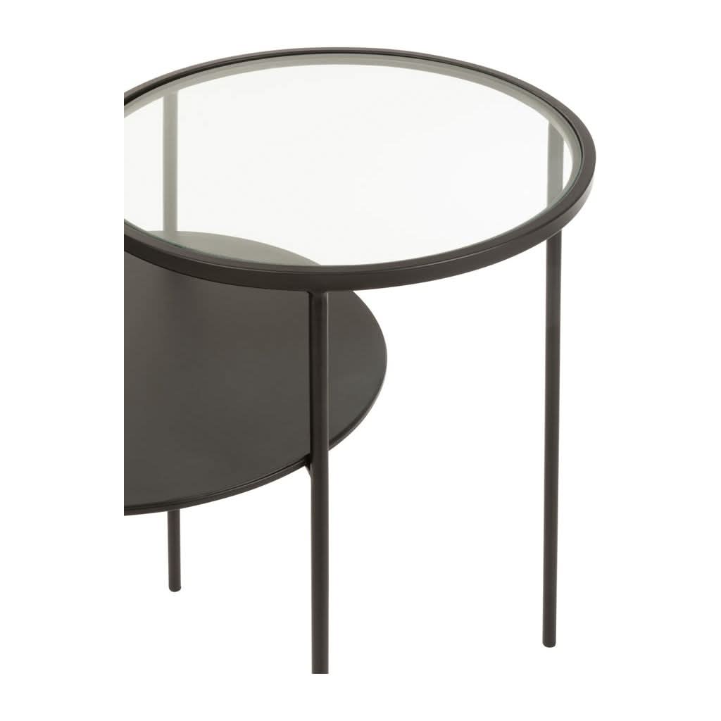 Table d'appoint Métal Verre Noir - Designix