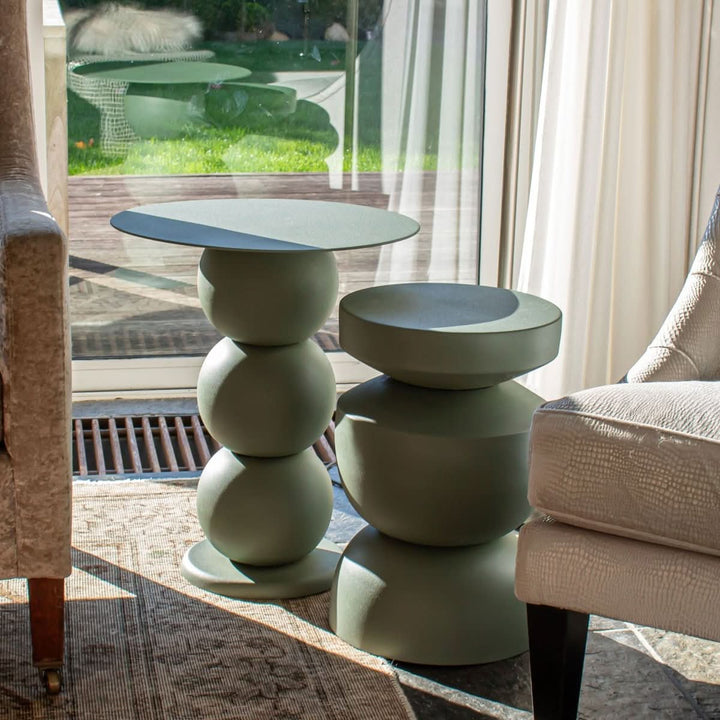 Table d'appoint Moderne En Métal Vert Petite Et Polyvalente | ZENO - Designix