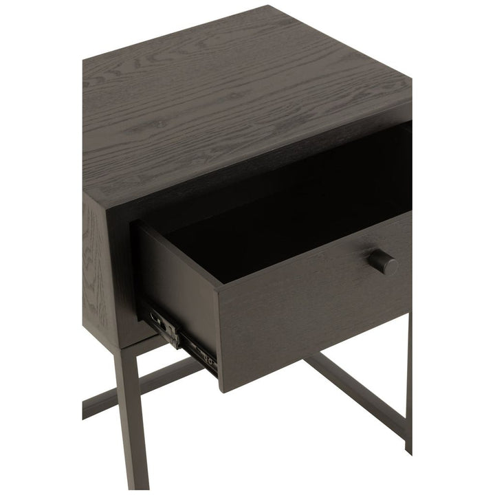 Table D'Appoint Noir Avec Tiroir - Designix