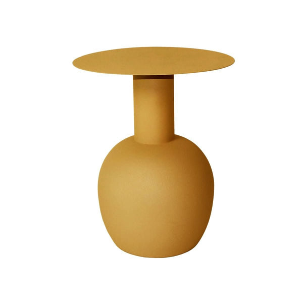 Table d'appoint Pip Jaune Moutarde Métal Coloré Design Inversé | LUMA