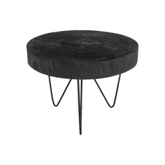 Table D'Appoint Ronde Noir Grande