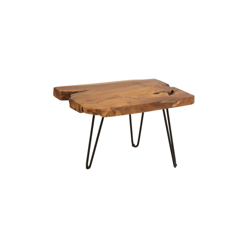 Table D'Appoint Teck Marron Irégulier - Designix