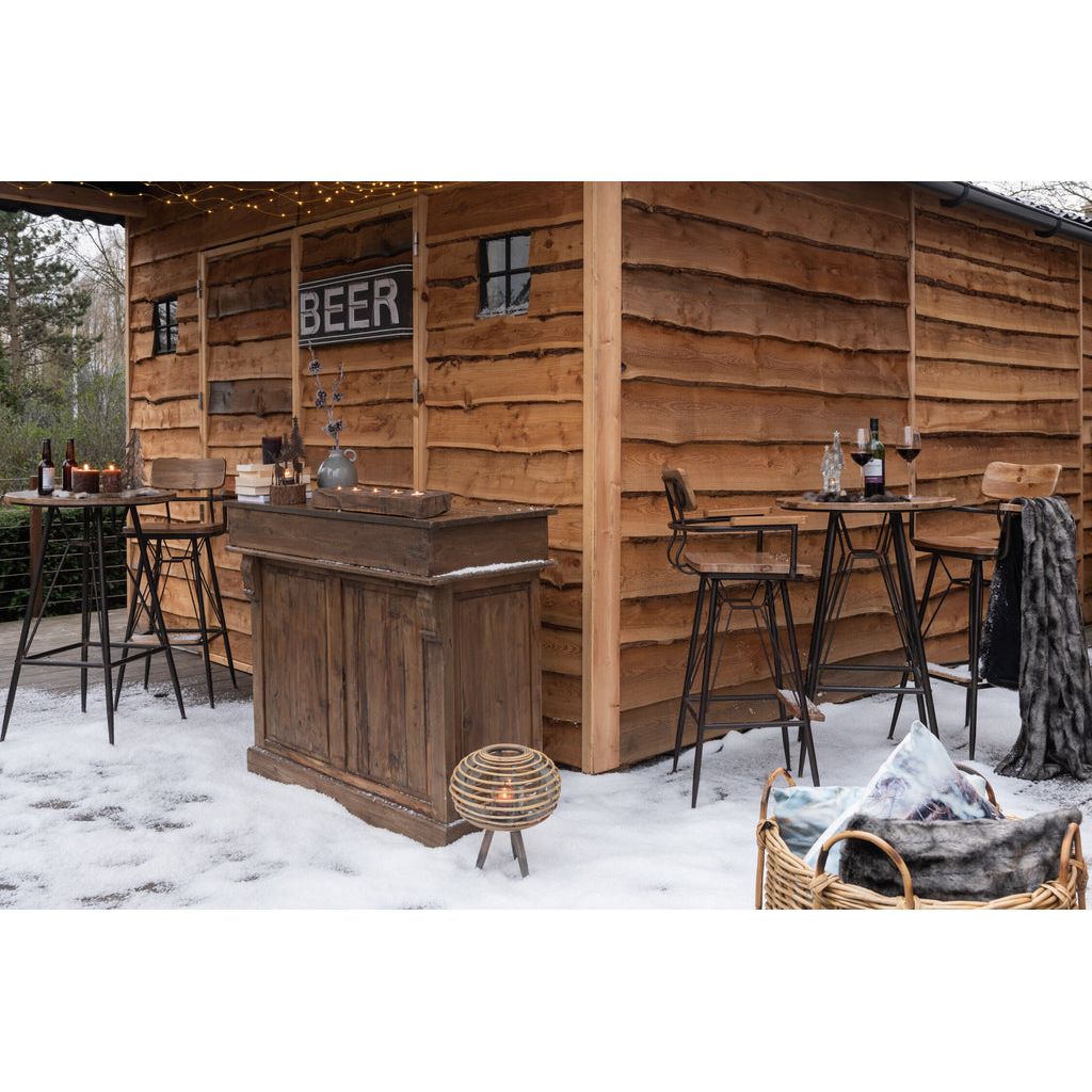 Table de Bar Métal Bois Noir - Designix