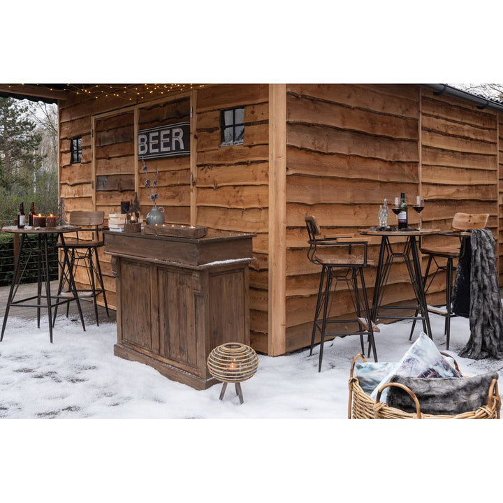Table de Bar Métal Bois Noir - Designix