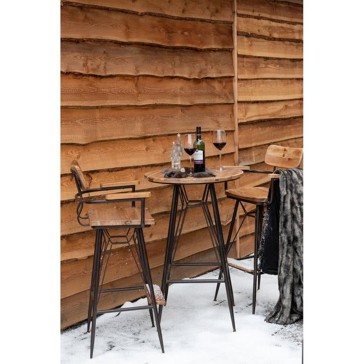 Table de Bar Métal Bois Noir - Designix