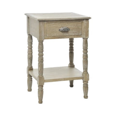 Table de Chevet Bois Gris 1 Tiroir