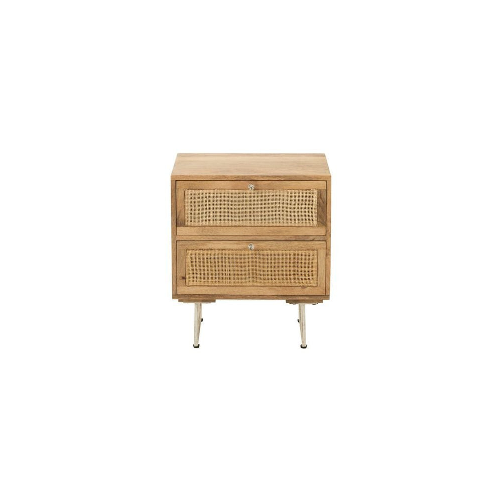 Table de Chevet Bois Naturel Tressé - Designix