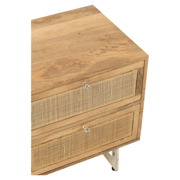 Table de Chevet Bois Naturel Tressé - Designix