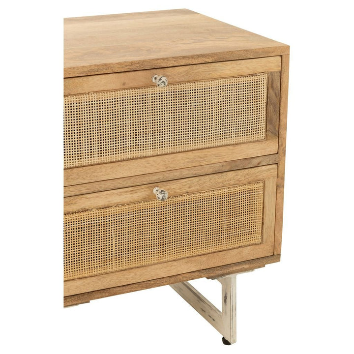 Table de Chevet Bois Naturel Tressé - Designix