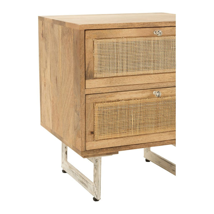 Table de Chevet Bois Naturel Tressé - Designix