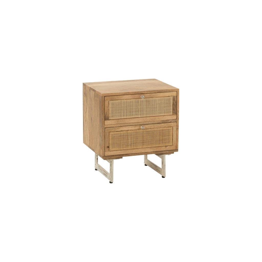 Table de Chevet Bois Naturel Tressé - Designix