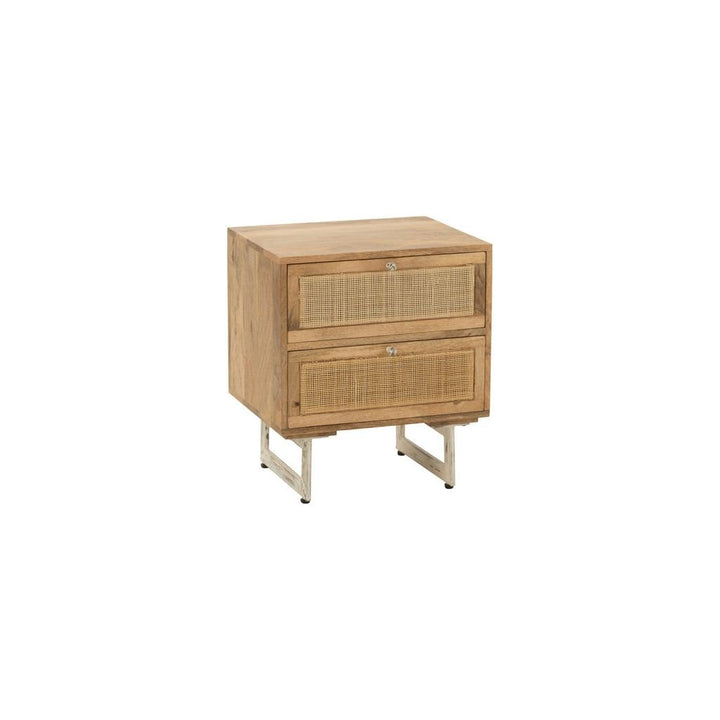 Table de Chevet Bois Naturel Tressé - Designix