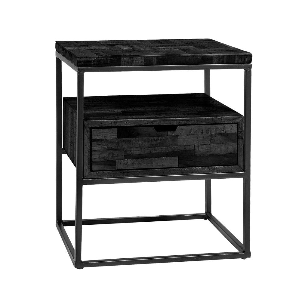 Table de Chevet Noir et Gris | Ébène Sombre - Designix Table