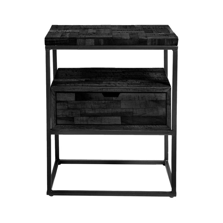 Table de Chevet Noir et Gris | Ébène Sombre - Designix Table