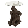 Table Élégante Poly/Verre Marron