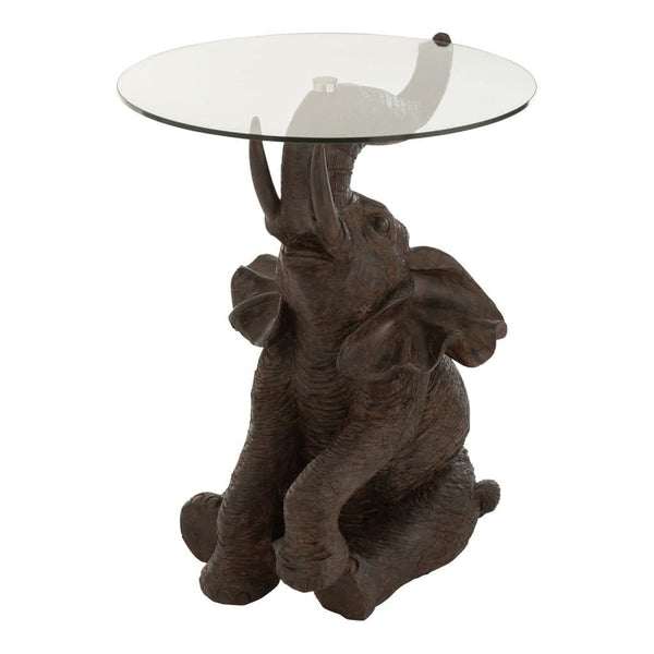 Table Élégante Poly/Verre Marron