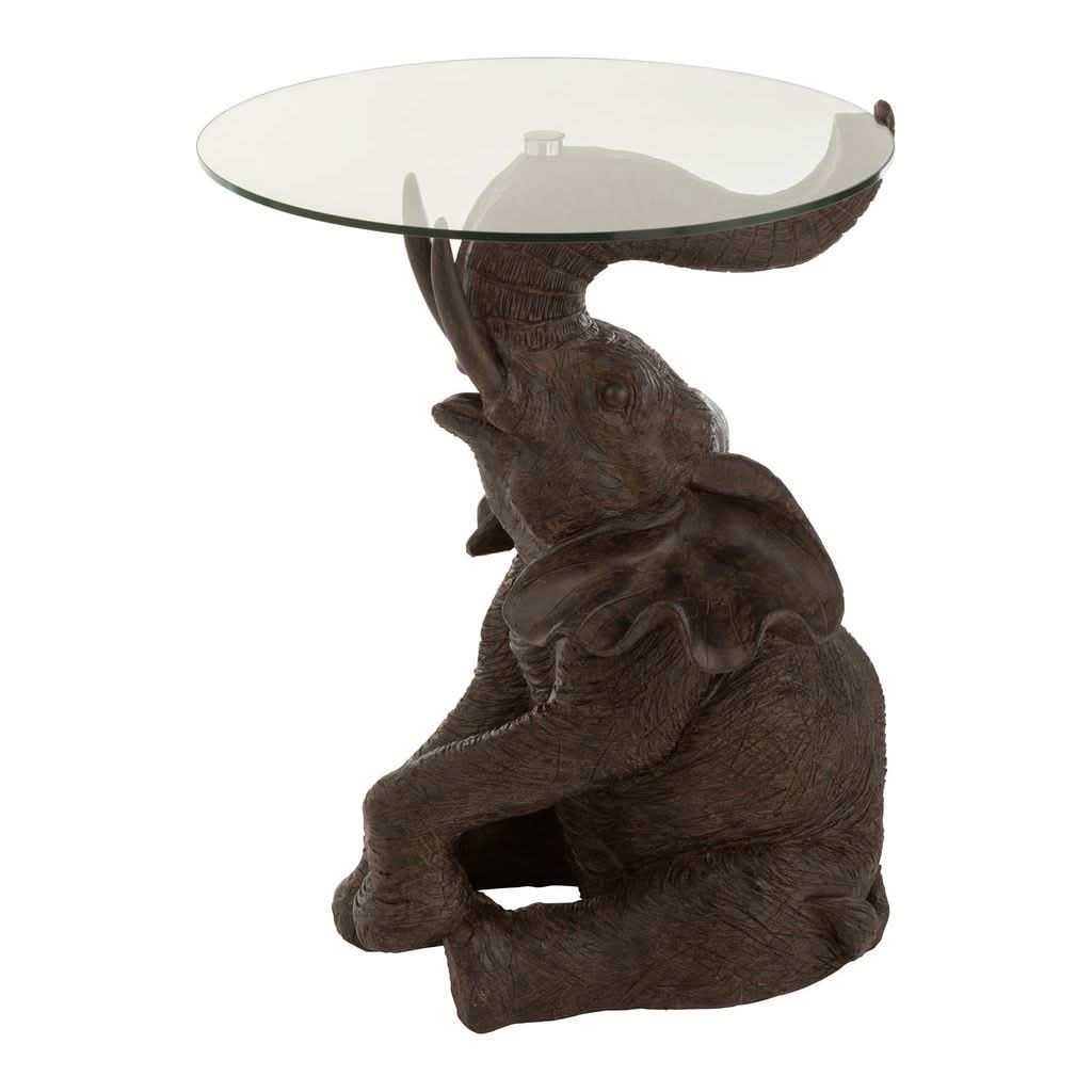 Table Élégante Poly/Verre Marron