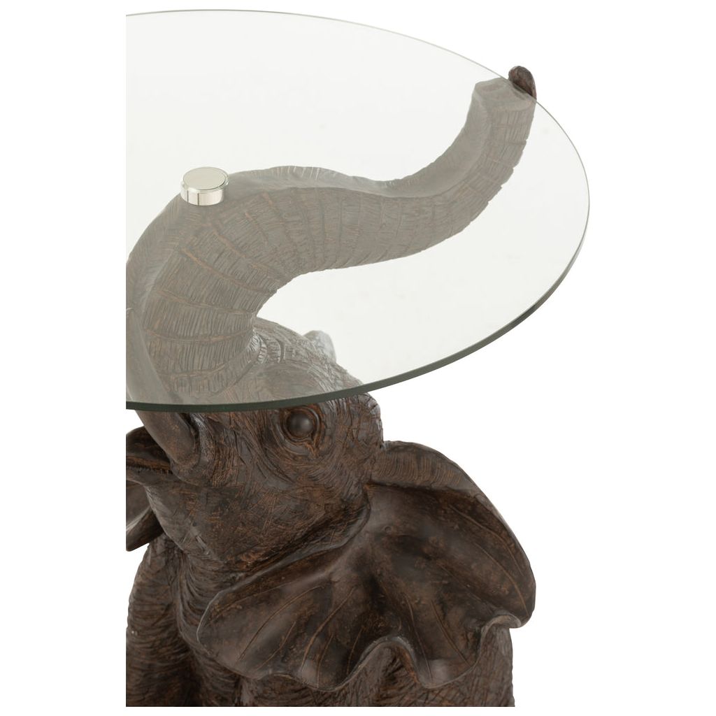 Table Éléphant Poly/Glass Marron Foncé | Designix -     - https://designix.fr