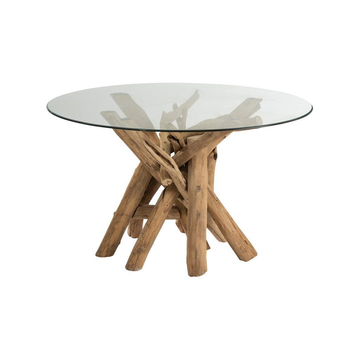 Table en Verre et Bois Naturel - Designix