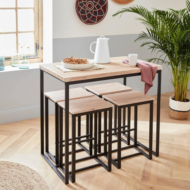 Table Haute Encachée Industrielle | Flamme - Designix Table