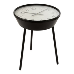 Table Horloge Métal Marron