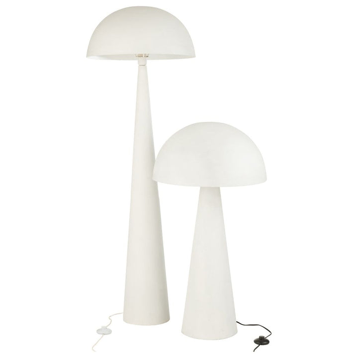 Lampe de table champignon en métal blanc mat grande | Designix -     - https://designix.fr